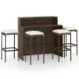 5-teiliges Garten-Barmöbel-Set und braune Kissen von vidaXL, Gartensets - Ref: Foro24-3064878, Preis: 324,68 €, Rabatt: %