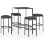 Garden table and high stools 5 pieces gray synthetic rattan by vidaXL, Garden sets - Ref: Foro24-3064821, Price: 207,73 €, Di...