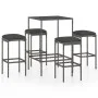 Mesa y taburetes altos jardín 5 piezas ratán sintético gris de vidaXL, Conjuntos de jardín - Ref: Foro24-3064821, Precio: 205...
