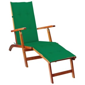 Gartenliege mit Fußstütze und Kissen aus massivem Akazienholz von vidaXL, Liegen - Ref: Foro24-3064019, Preis: 136,90 €, Raba...