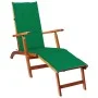 Garden lounger with footrest and cushion in solid acacia wood by vidaXL, Loungers - Ref: Foro24-3064019, Price: 136,58 €, Dis...