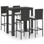5-teiliges Garten-Barmöbel-Set und schwarze synthetische Rattankissen von vidaXL, Gartensets - Ref: Foro24-3064796, Preis: 44...