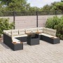 Conjunto de Comedor de Jardín con cojín 11 pcs Negro y Beige