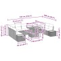 Conjunto de Comedor de Jardín con cojín 11 pcs Beige y gris
