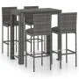 Garden bar set 5 pieces gray synthetic rattan cushions by vidaXL, Garden sets - Ref: Foro24-3064797, Price: 400,29 €, Discoun...