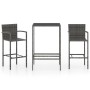 Garden table and high stools 3 pieces gray synthetic rattan by vidaXL, Garden sets - Ref: Foro24-3064838, Price: 208,42 €, Di...