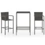 Garden table and high stools 3 pieces gray synthetic rattan by vidaXL, Garden sets - Ref: Foro24-3064838, Price: 203,95 €, Di...
