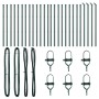 Poste de cerca 26 pcs Verde 3.2 x 3.2 x 120 cm Acero