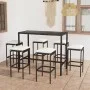 Garden table and high stools and cushions 7 pieces black PE rattan by vidaXL, Garden sets - Ref: Foro24-3064823, Price: 332,3...