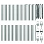 Poste de cerca 52 pcs Verde 3.2 x 3.2 x 120 cm Acero