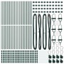 Poste de cerca 52 pcs Verde 3.2 x 3.2 x 120 cm Acero