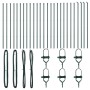 Poste de cerca 26 pcs Verde 3.2 x 3.2 x 150 cm Acero