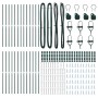 Poste de cerca 26 pcs Verde 3.2 x 3.2 x 150 cm Acero