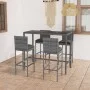 Garden table and high stools 5 pieces gray synthetic rattan by vidaXL, Garden sets - Ref: Foro24-3064833, Price: 392,10 €, Di...