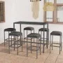 7-teiliges Garten-Barmöbel-Set und graue synthetische Rattankissen von vidaXL, Gartensets - Ref: Foro24-3064824, Preis: 294,6...
