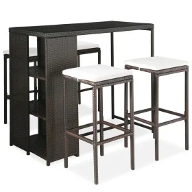 5-piece garden bar set and brown synthetic rattan cushions by vidaXL, Garden sets - Ref: Foro24-3064913, Price: 261,01 €, Dis...