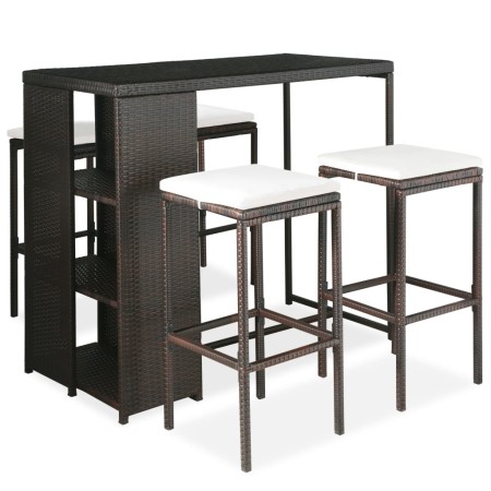 5-piece garden bar set and brown synthetic rattan cushions by vidaXL, Garden sets - Ref: Foro24-3064913, Price: 264,19 €, Dis...