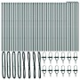 Poste de cerca 52 pcs Verde 3.2 x 3.2 x 170 cm Acero