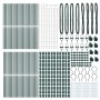 Poste de cerca 52 pcs Verde 3.2 x 3.2 x 170 cm Acero