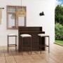 4-piece garden bar furniture set and brown cushions by vidaXL, Garden sets - Ref: Foro24-3064875, Price: 294,85 €, Discount: %