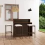 4-teiliges Garten-Barmöbel-Set und braune Kissen von vidaXL, Gartensets - Ref: Foro24-3064875, Preis: 290,57 €, Rabatt: %