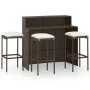 4-teiliges Garten-Barmöbel-Set und braune Kissen von vidaXL, Gartensets - Ref: Foro24-3064875, Preis: 290,57 €, Rabatt: %
