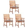Sillas comedor de jardín y cojines 3 uds madera maciza acacia de vidaXL, Sillas de jardín - Ref: Foro24-3064348, Precio: 225,...