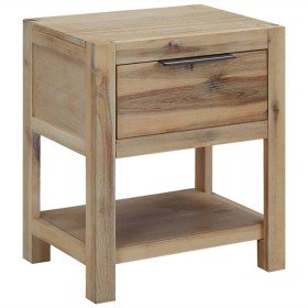 Mesita de noche con cajón madera acacia maciza 40x30x48 cm Mesita de noche con cajón madera acacia maciza 40x30x48 cm