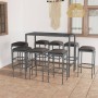 9-teiliges Garten-Barmöbel-Set und graue synthetische Rattankissen von vidaXL, Gartensets - Ref: Foro24-3064827, Preis: 363,7...