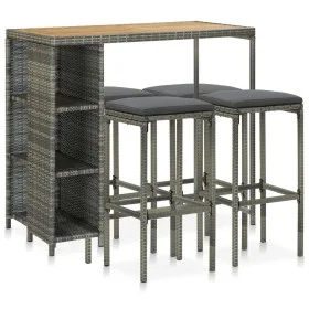 5-piece garden bar set and gray synthetic rattan cushions by vidaXL, Garden sets - Ref: Foro24-3064917, Price: 269,96 €, Disc...
