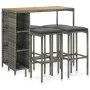 5-piece garden bar set and gray synthetic rattan cushions by vidaXL, Garden sets - Ref: Foro24-3064917, Price: 269,96 €, Disc...