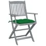 Klappbare Gartenstühle, 4 Stück, Kissen aus massivem Akazienholz von vidaXL, Gartenstühle - Ref: Foro24-3064529, Preis: 181,1...