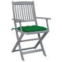 Klappbare Gartenstühle, 4 Stück, Kissen aus massivem Akazienholz von vidaXL, Gartenstühle - Ref: Foro24-3064529, Preis: 183,2...