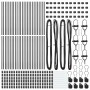 Poste de cerca 52 pcs Gris 3.2 x 3.2 x 80 cm Acero