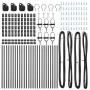 Poste de cerca 26 pcs Gris 3.2 x 3.2 x 100 cm Acero