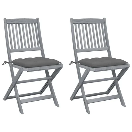 Klappbare Gartenstühle 2 Stück Kissen massives Akazienholz von vidaXL, Gartenstühle - Ref: Foro24-3064552, Preis: 118,93 €, R...