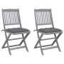 Klappbare Gartenstühle 2 Stück Kissen massives Akazienholz von vidaXL, Gartenstühle - Ref: Foro24-3064552, Preis: 144,99 €, R...