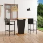 Conjunto de bar para jardín 3 piezas negro de vidaXL, Conjuntos de jardín - Ref: Foro24-3064868, Precio: 383,67 €, Descuento: %