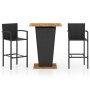 3-teiliges schwarzes Gartenbar-Set von vidaXL, Gartensets - Ref: Foro24-3064868, Preis: 396,82 €, Rabatt: %
