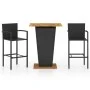 Conjunto de bar para jardín 3 piezas negro de vidaXL, Conjuntos de jardín - Ref: Foro24-3064868, Precio: 383,67 €, Descuento: %