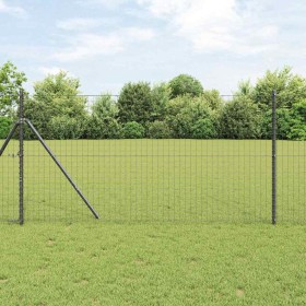 Poste de cerca 52 pcs Gris 3.2 x 3.2 x 170 cm Acero