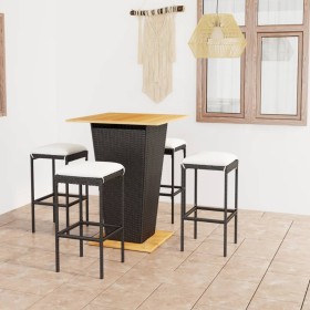 5-piece garden bar furniture set and black PE rattan cushions by vidaXL, Garden sets - Ref: Foro24-3064852, Price: 334,95 €, ...