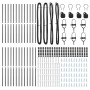 Poste de cerca 26 pcs Gris 3.2 x 3.2 x 200 cm Acero