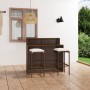 3-piece garden bar furniture set and brown cushions by vidaXL, Garden sets - Ref: Foro24-3064872, Price: 265,28 €, Discount: %