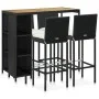 5-teiliges Gartenbar-Set und schwarze Kissen aus synthetischem Rattan von vidaXL, Gartensets - Ref: Foro24-3064920, Preis: 40...