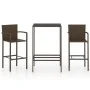 3-piece garden bar set with brown synthetic rattan cushions by vidaXL, Garden sets - Ref: Foro24-3064836, Price: 203,72 €, Di...
