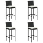 5-teiliges Gartenbar-Set und schwarze Kissen aus synthetischem Rattan von vidaXL, Gartensets - Ref: Foro24-3064920, Preis: 41...