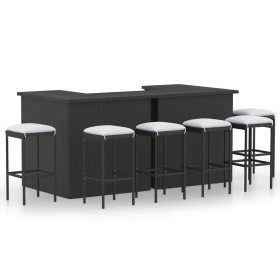 8-piece garden bar set and black synthetic rattan cushions by vidaXL, Garden sets - Ref: Foro24-3064926, Price: 819,92 €, Dis...