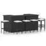 8-teiliges Gartenbar-Set und schwarze synthetische Rattankissen von vidaXL, Gartensets - Ref: Foro24-3064926, Preis: 807,70 €...