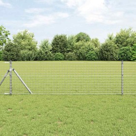 Poste de cerca 52 pcs Plateado 3.2 x 3.2 x 80 cm Acero